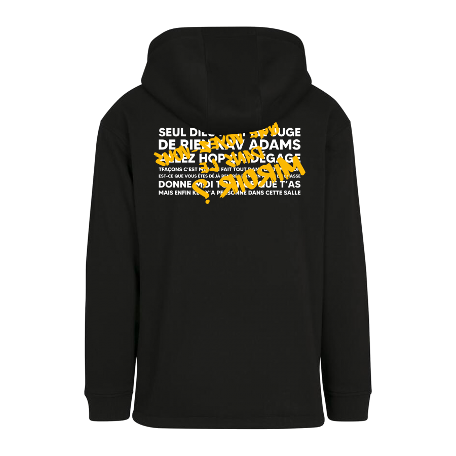 Sweat Noir Col Zippe Print Dos